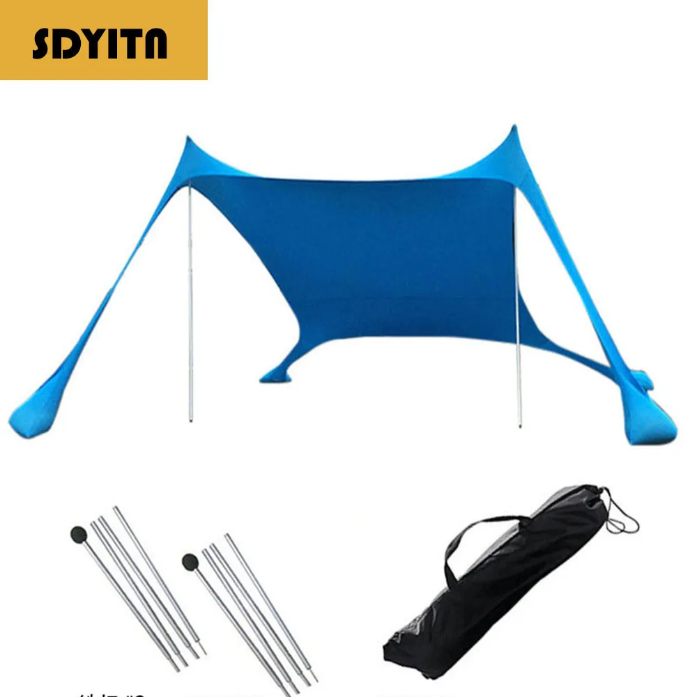 

Beach Sunshade Canopy Tent with Sandbag Anchors for Fishing and Camping Waterproof Beach Canopy Tent