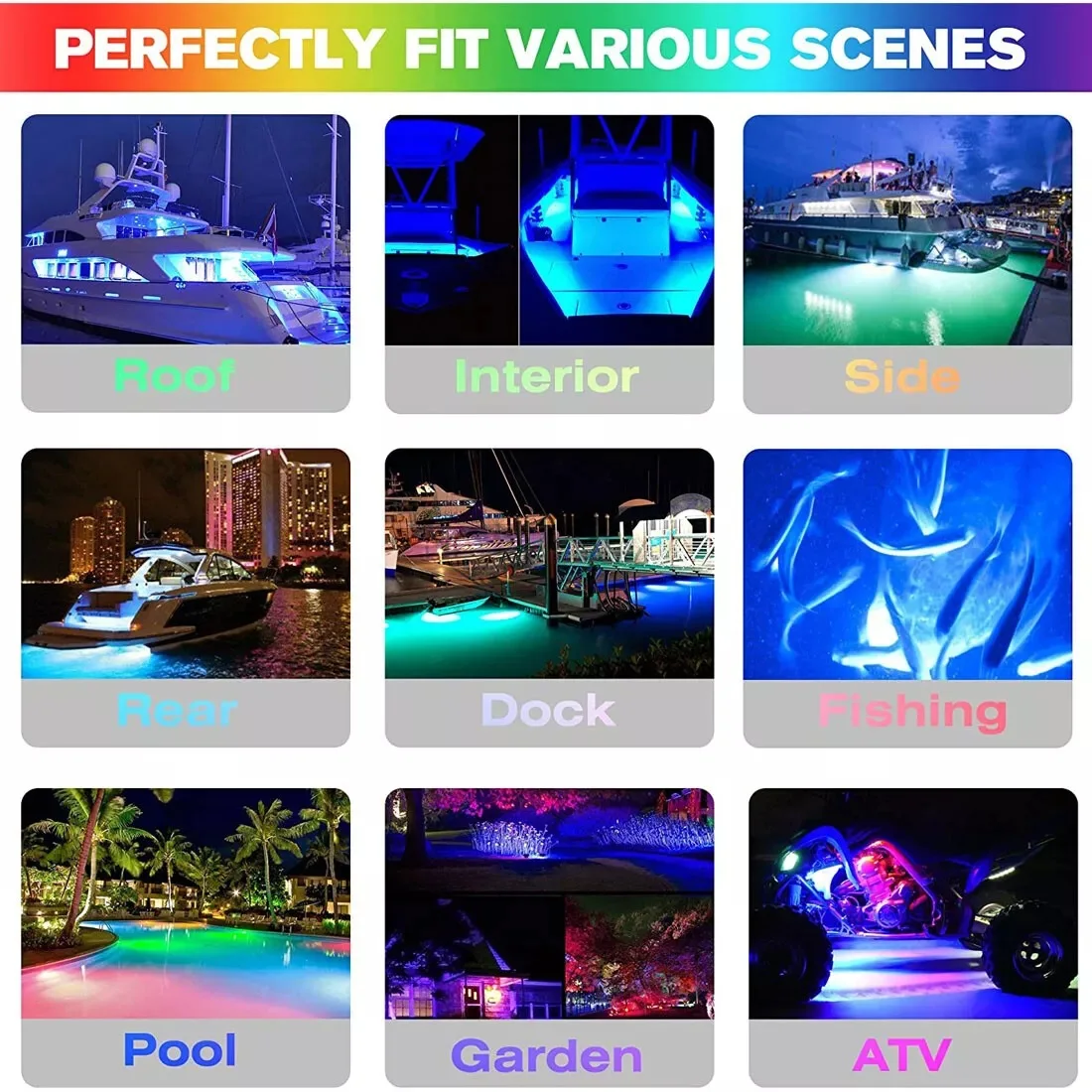 27LED Marine ไฟ LED สําหรับเรือใต้น้ํา Surface Mount สําหรับเรือยอชท์ Pontoon เรือใบ Kayak Skiff เรือเบสเรือตกปลา
