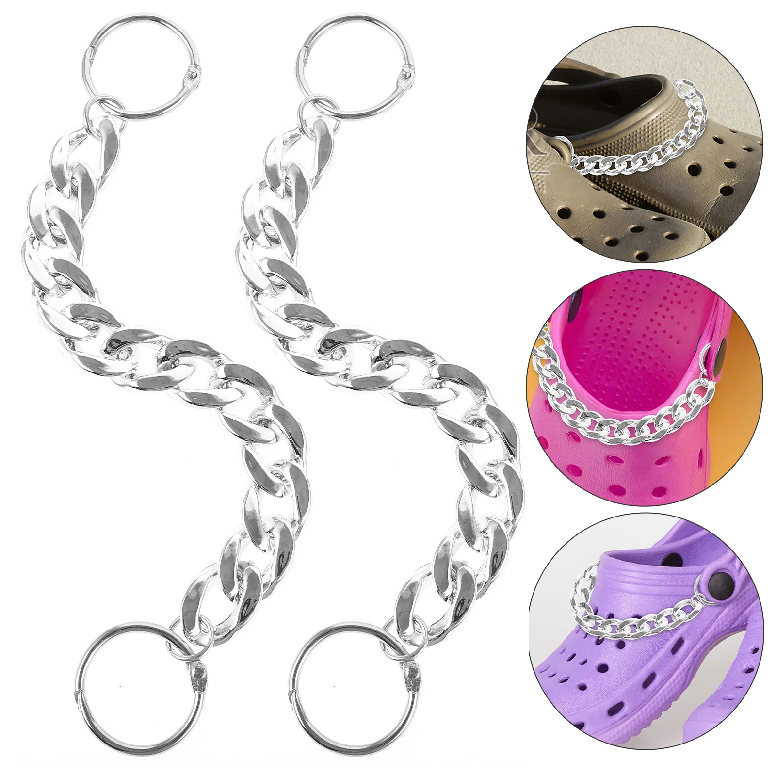 

2Pcs Shoe Chain Acrylic Decorative Charms for Shoes Sandals DIY Shoe Accessories Jewelry Sandals Chain Charms Shoes Accessory