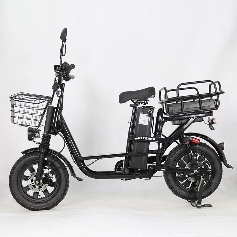 Russian Lithium Battery Car 16 Inch 21A Electric Bicycle Takeaway Food Delivery Bicycle Load King Electric Vehicle Monster