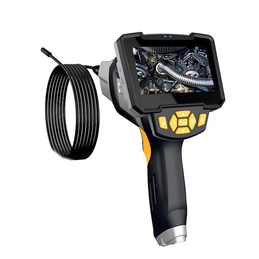 Handheld Endoscope Dual Lens Endoscopic Camera 4.3-inch HD LCD Waterproof Inspection Endoscope, 5m