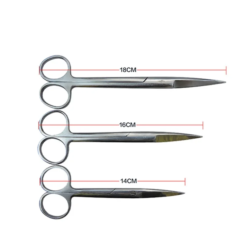 Dental Surgical Scissors 12.5Cm/14Cm/16Cm/18Cm Stainless Steel Forceps Straight Curved Medical Tools for Dental Clinic