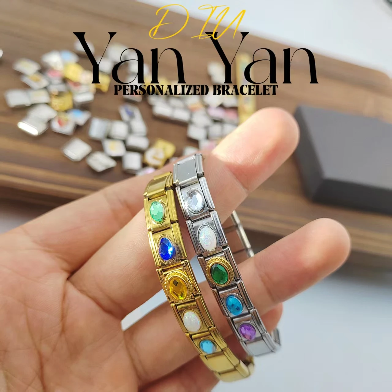 رومانسية الحب القلب تألق الزركون الإيطالية سحر ربط سوار الفولاذ المقاوم للصدأ 9mm DIY صنع المجوهرات النساء هدية لصديقة
