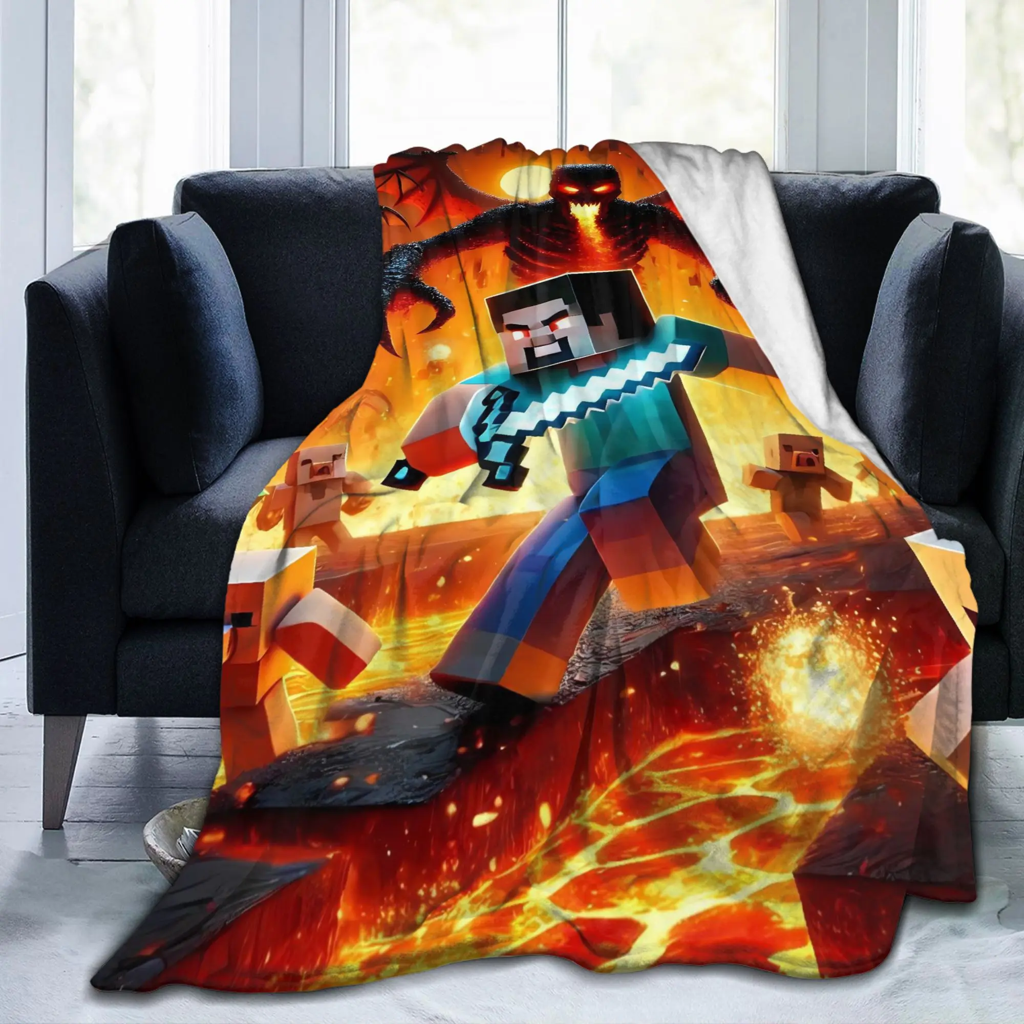Game M-Minecrafts Blanket  Travel Office Flannel Throw Blanket For Outdoor Super Soft Customized Quality Bedspread Birthday Gift