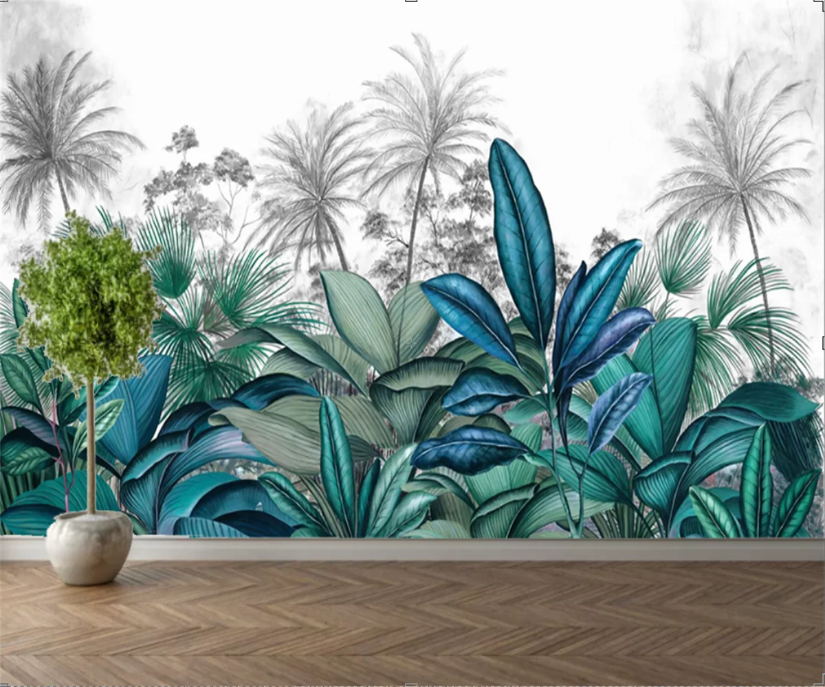 Custom Wallpaper green plants Forest Mural European Retro Photo mural Bedroom living room background wall decoration wallpaper