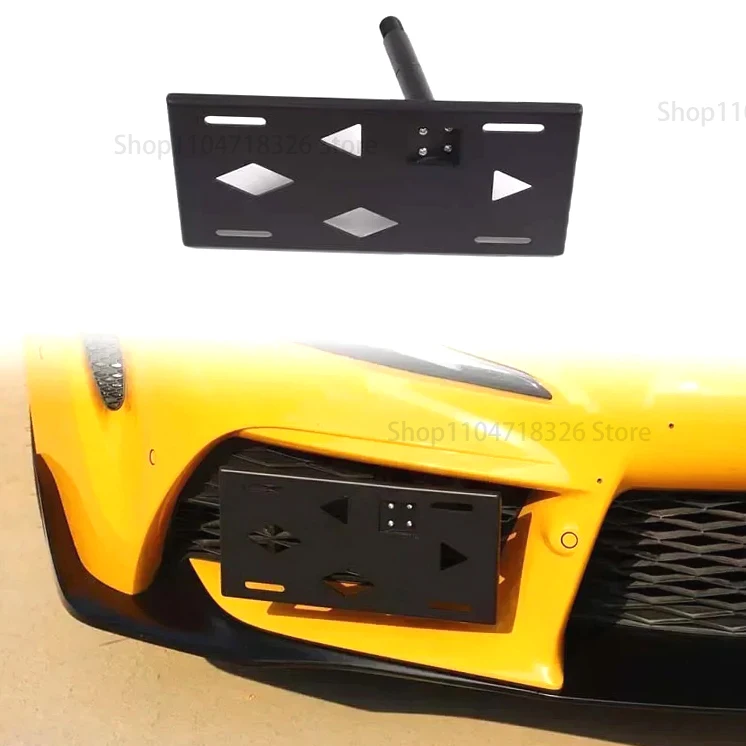 

For Toyota Supra MK5 A90 2019-2025 Front Bumper Tow Hook License Plate Mount Bracket Holder Car Accessories