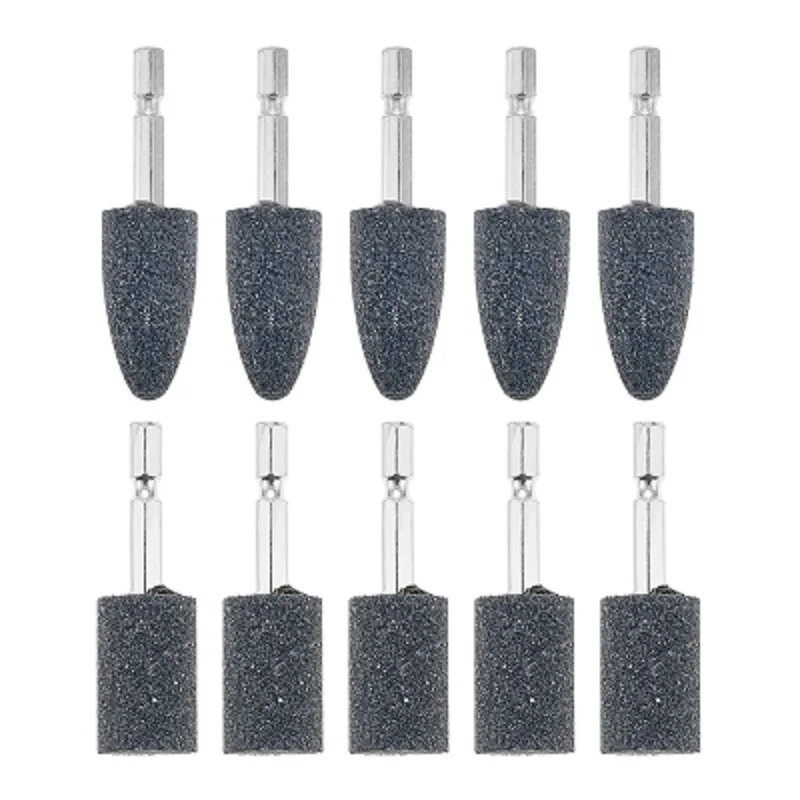 

10Pcs 20mm Aluminum Oxide Mounted Grinding Stones Rotary Grinding Bits 1/4" Hex Shank for Electric Rotary Tools Drill Grinder