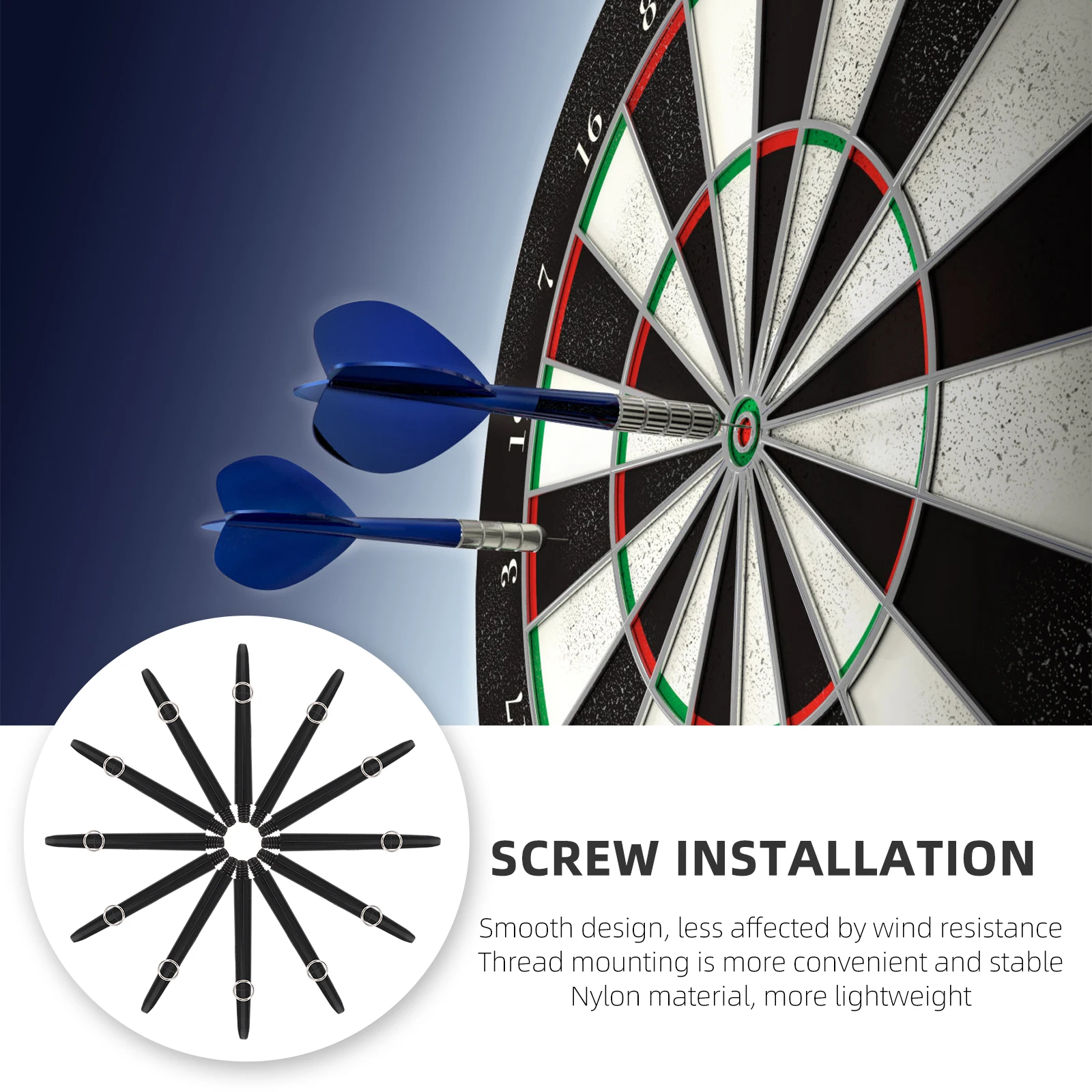 

50 Sets Improved Strength Dart Shafts Accessories Professional Nylon High Performance