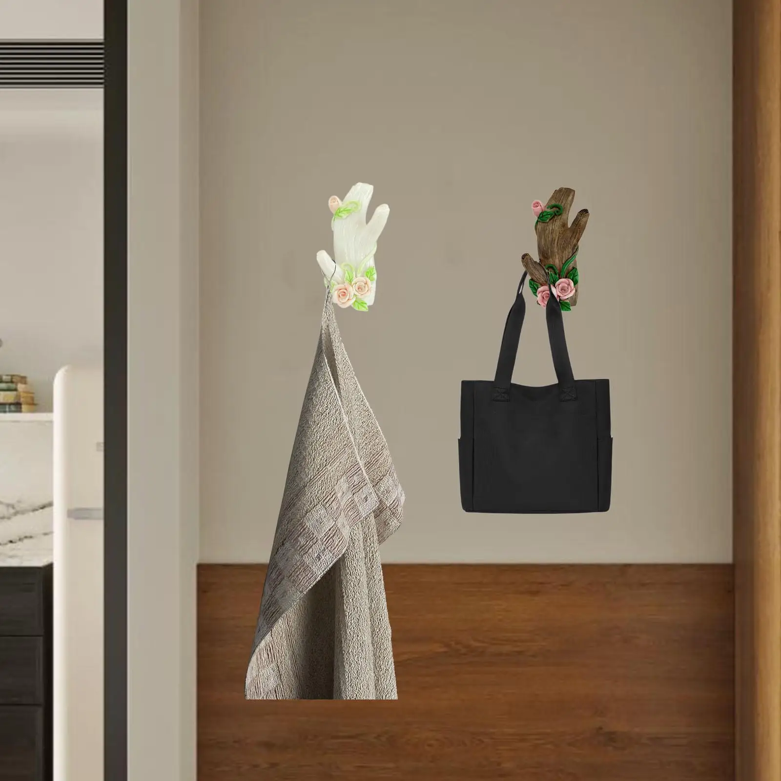 Resin Wall Hook Simulated Tree Branch Home Decoration Home Storage Multiuse Hat Hook for Entrance Living Room Dorm Hat Backpack