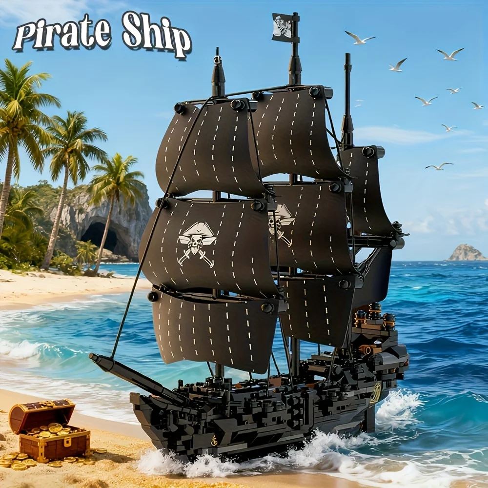 

Pirate Ship Building Set Black Pearl Model Collectors Item Home Decoration Perfect Gift for Christmas Birthday 774pcs Easter