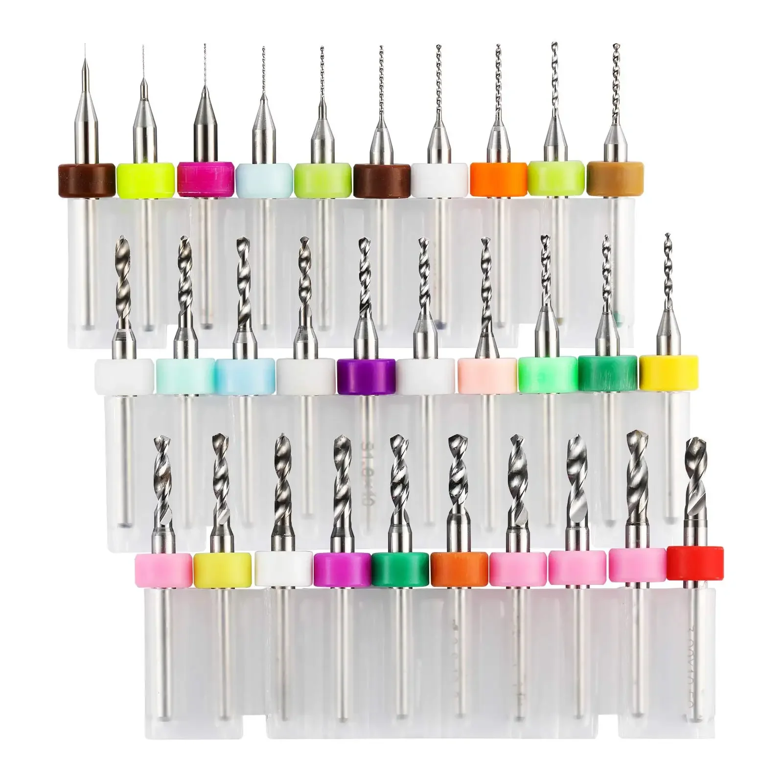 

QDHWOEL PCB Drill Bits 10PCS 0.1-3.0mm Carbide Micro Twist Drill CNC PCB Drilling Bit Set