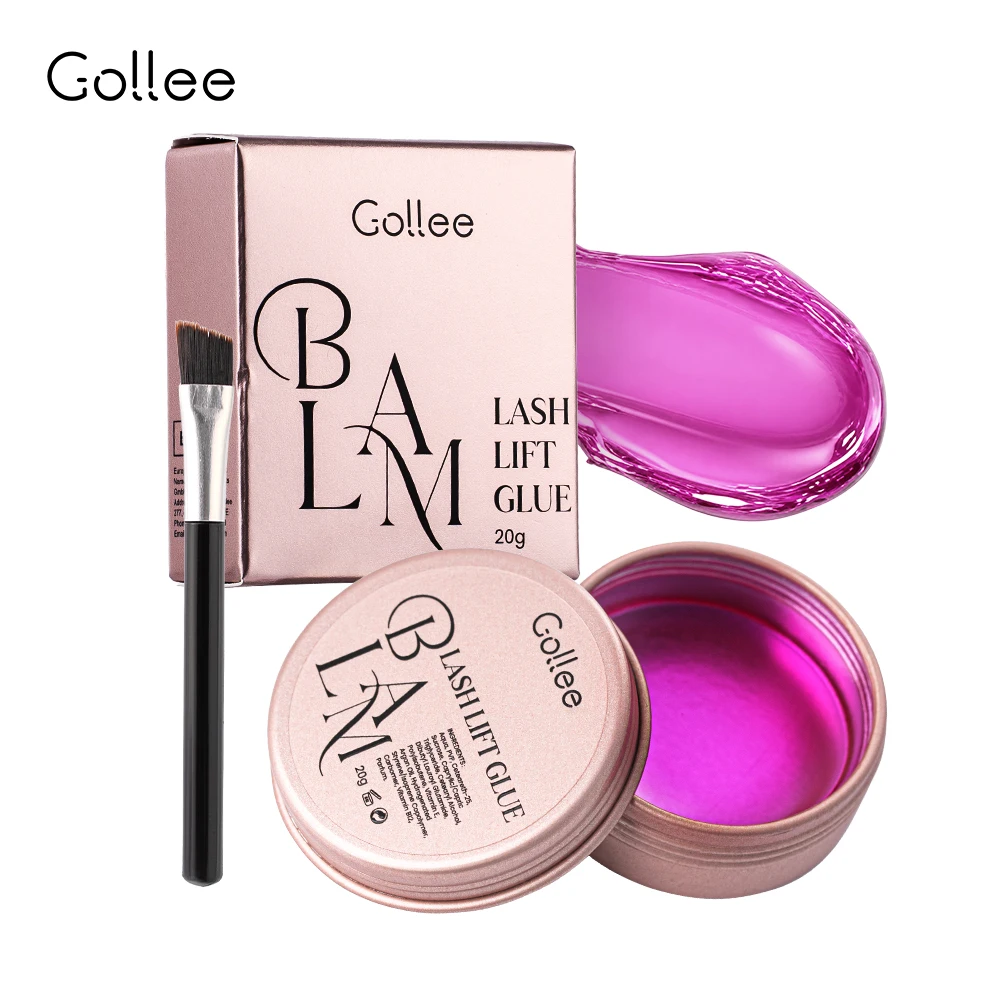 Bálsamo Adhesivo para Lifting de Pestañas Gollee 20g con Aroma a Melocotón para Lifting de Pestañas y Laminación de Cejas, Alta Viscosidad, Secado Rápido, Herramienta de Maquillaje para Permanente de Pestañas