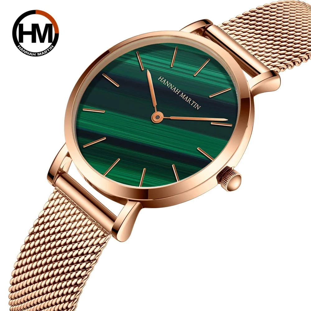 Women's Watch Japanese Movement Woven Strap Malachite Fashion Design quartz watches watches luxury women