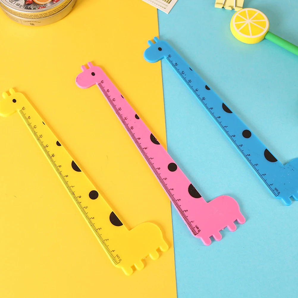 

30 Pcs Giraffe Ruler Novelty Multi-function Plastic Rulers Cartoon Gift Colorful Shape