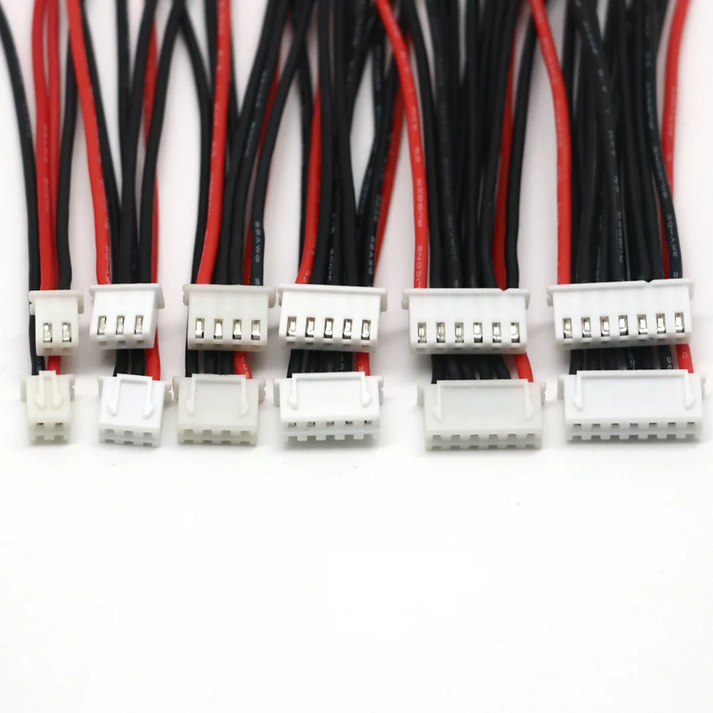 10pcs/lot 1S 2S 3S 4S 5S 6S 10CM Lipo Battery Balance Charger Cable Connector Adapter 22AWG Cable Soft Silicon Wire