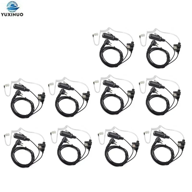Lot 10Pcs 2-Pin Acoustic Air Tube Earpiece Headset PTT Mic for Motorola Walkie Talkie EP450 GP300 CP040 CP140 CP180 CP200 Radio