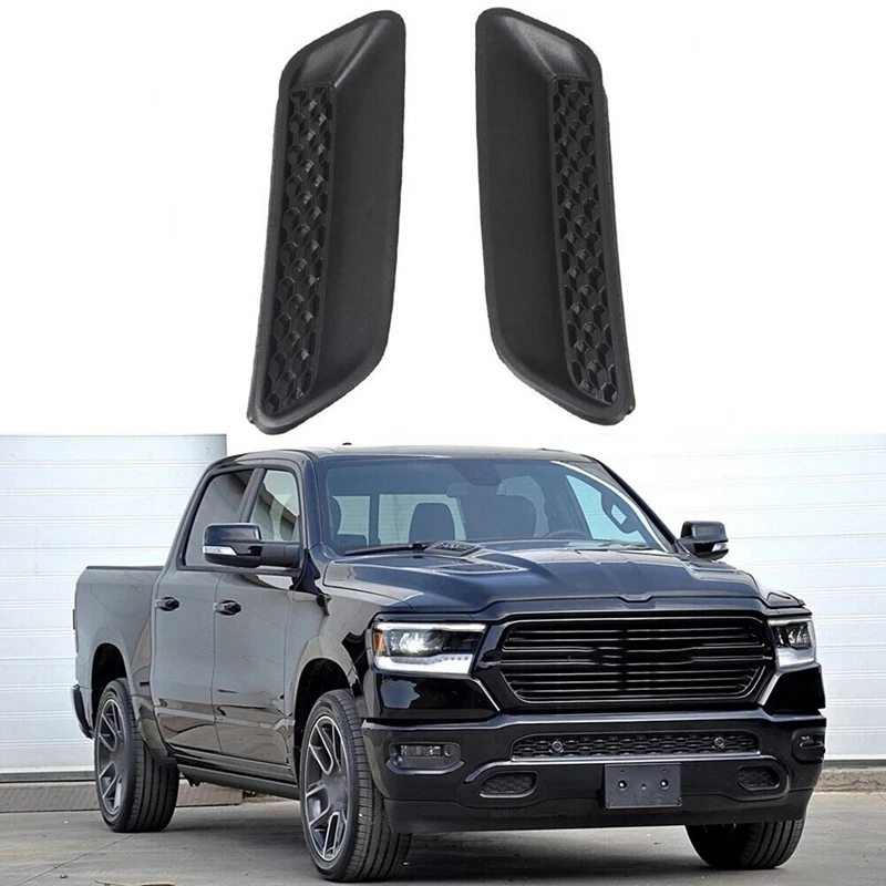 2 PCS Front Side Hood Bezel Grille Cover Sport Plastic Automotive Supplies For Dodge Ram 1500 2010-2021 68324990AA 68324991AA