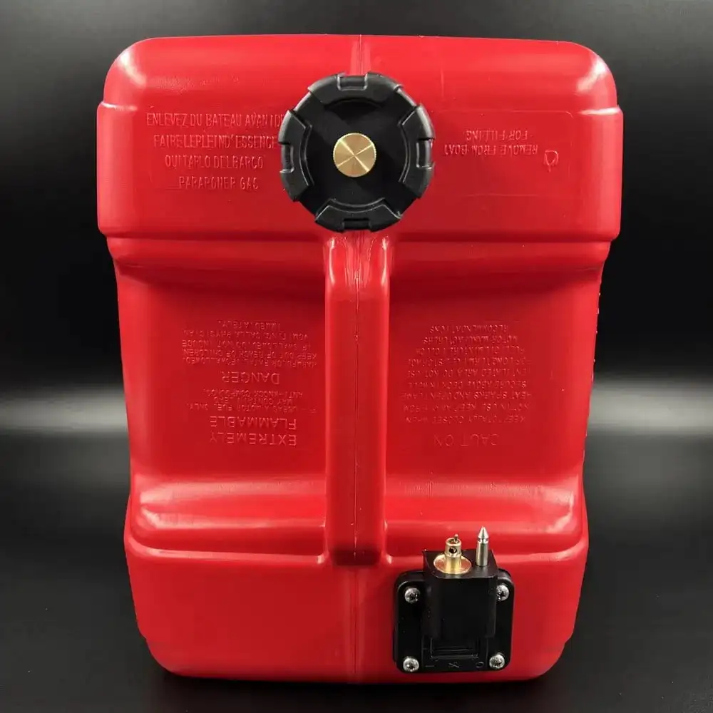 12L HDPE Marine Portable Fuel Tank with Hose & Gauge for Outboard Engines Yachts & Fishing Boats