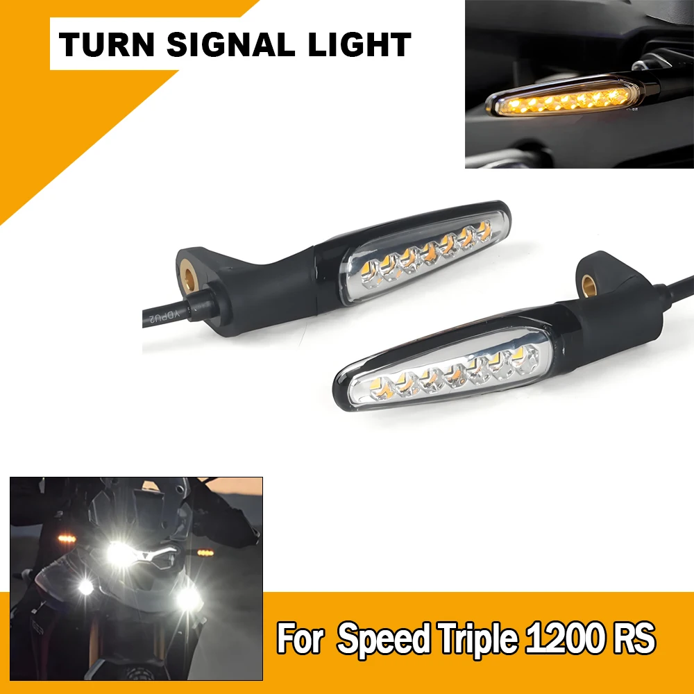 

New LED Turn Signal Flowing Light For Street Triple R RS Speed Triple 1200 RS Motorcycle Flashing Indicator Directional Flasher