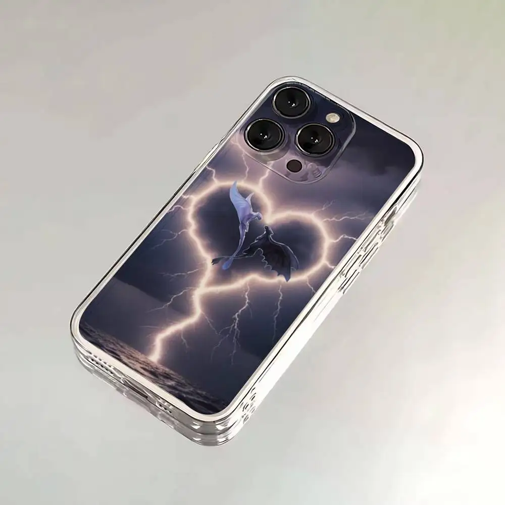 Capa de telefone dragão t-dentado dos desenhos animados para iphone 16,15,14,13,12,11,17 pro, max, plus, x,xs, xr, se, mini capa macia transparente