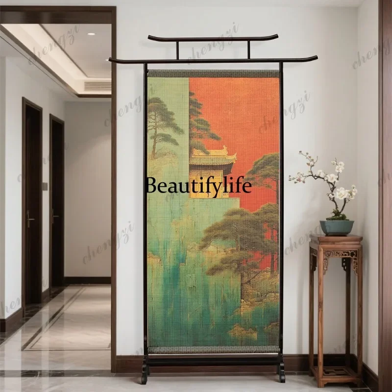 K153 New Chinese-style screen partition study tea room background decoration seat screen can be moved home blocking feng shui