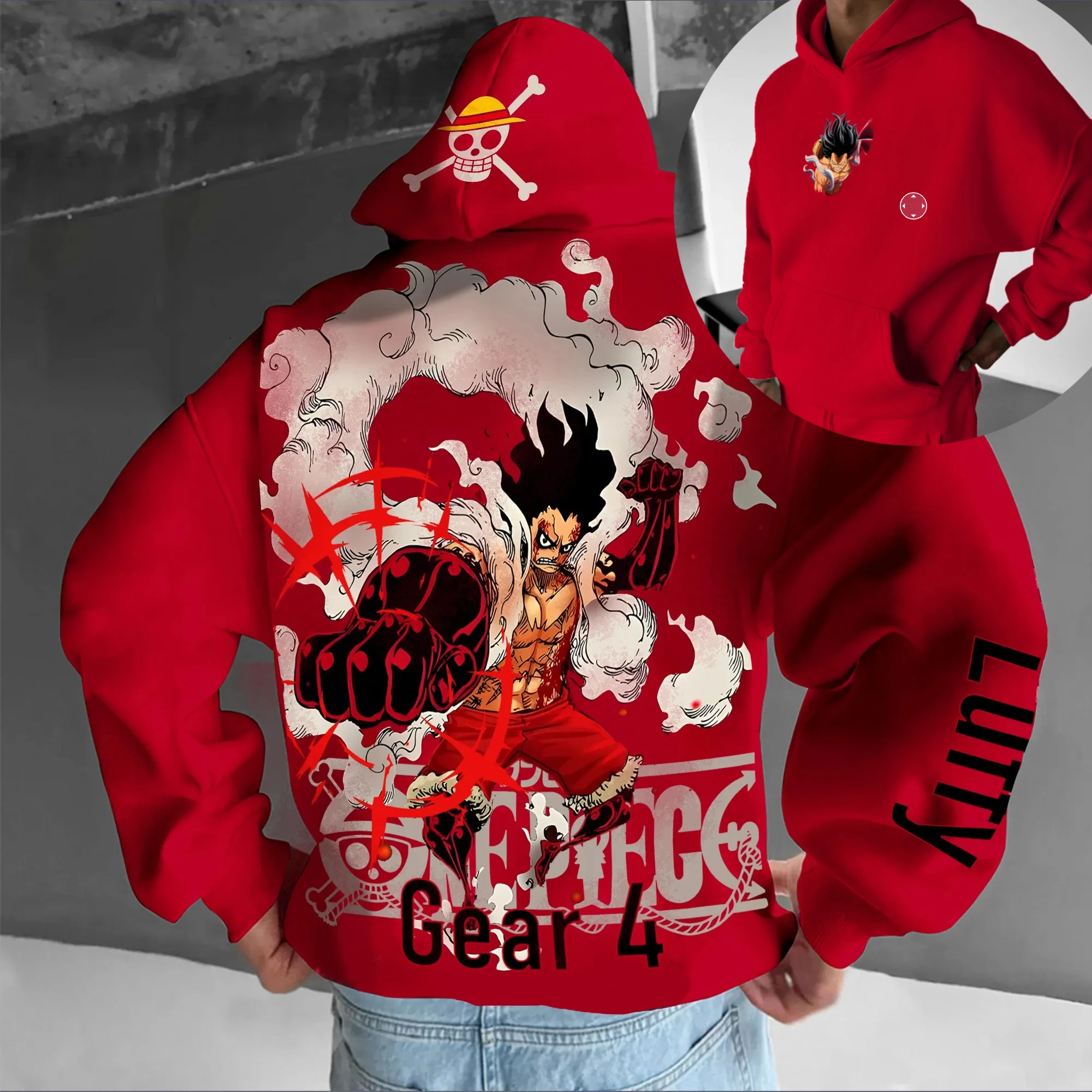 

ONE PIECE Autumn and Winter Japanese Hot-blooded Animation Classic Characters Comfortable Hoodies for Men and Women Couples Top