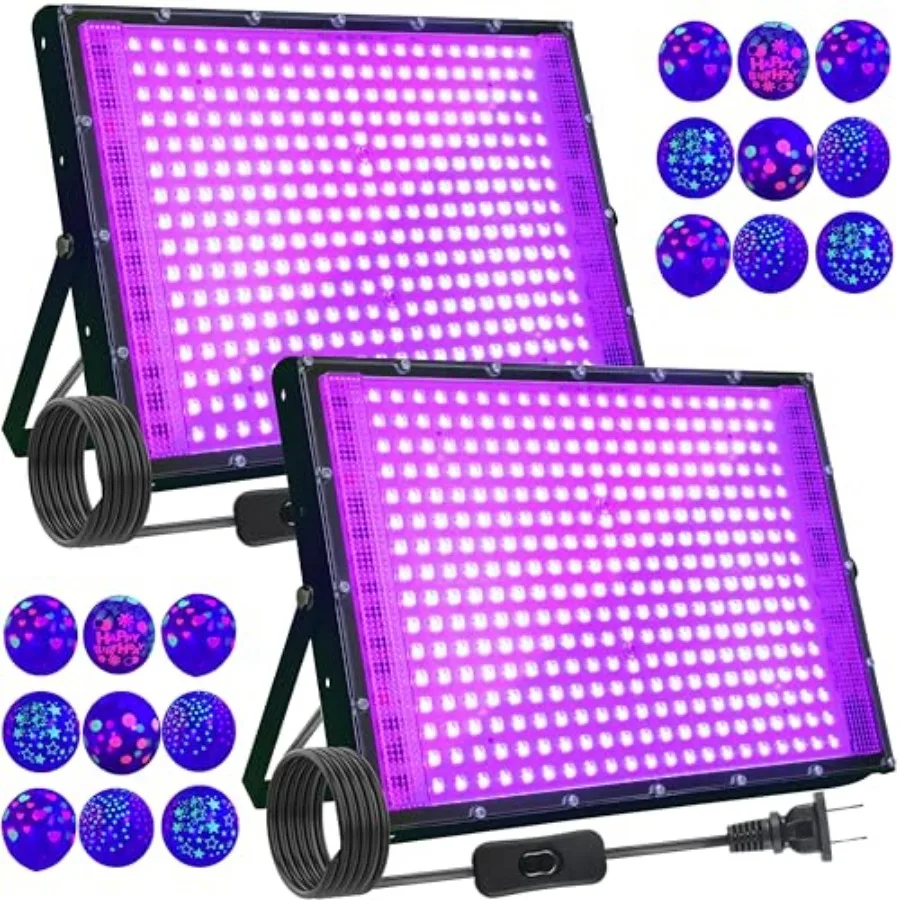 

УФ-лампа Blacklight 300 Вт, 336 светодиодов, 395 нм, IP65, для уличного использования, для вечеринок с эффектом свечения, для Хэллоуина