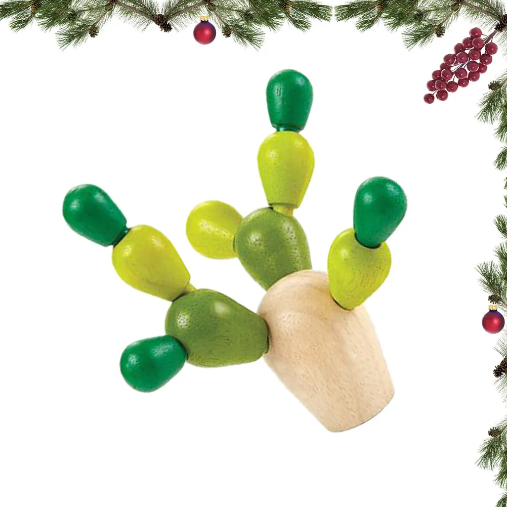 

Creative Wooden Balancing Cactus Inserted Removable Pieces Educational Game for Kids Early Math Analytical Thinking Skill