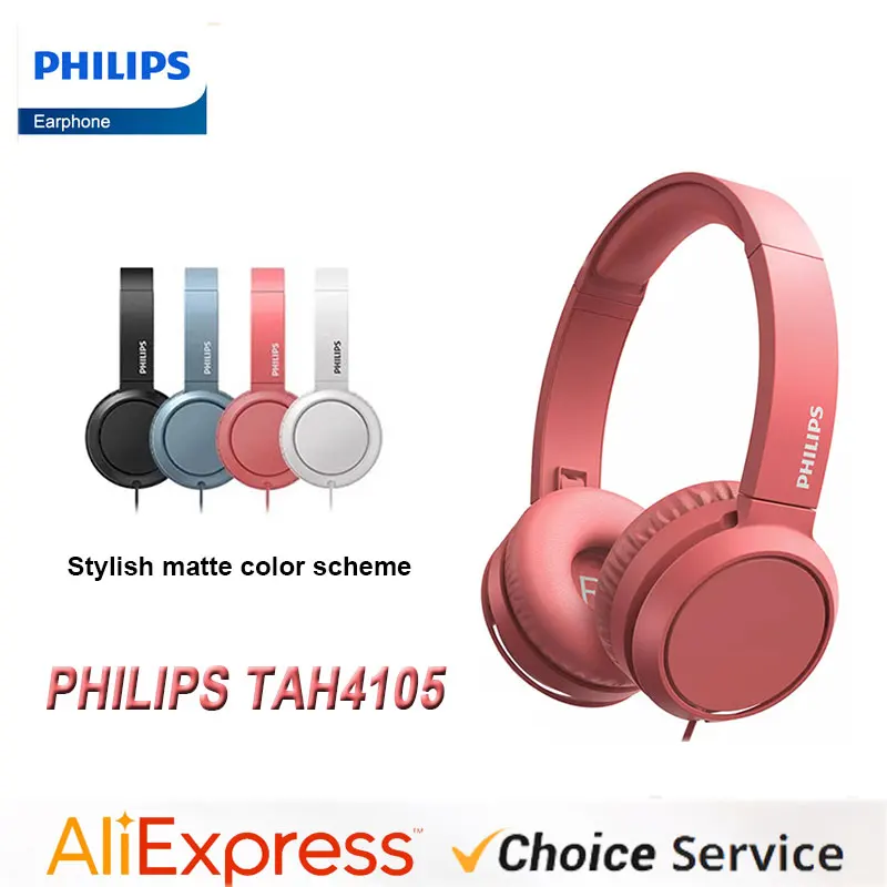 فيليبس TAH4105 سماعات رأس سلكية هاي فاي ستيريو HD دعوة سماعة مع ميكروفون مناسبة للتعلم عبر الإنترنت وسماعات رياضية خارجية #1
