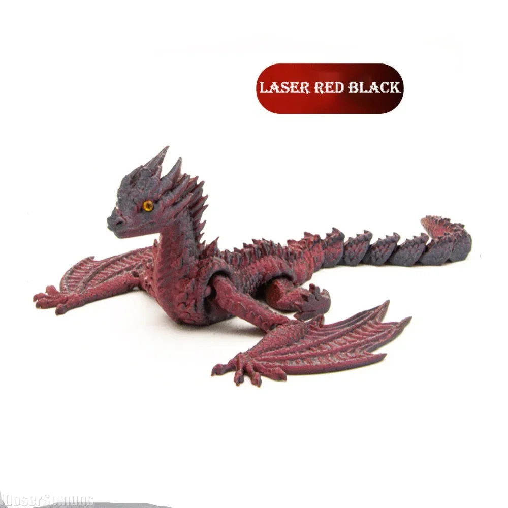 Creative Toys 3D Printed Crystal Stones Dragon Full Body Joints Movable Home Furnishing Decoration Ornament Worth Collecting