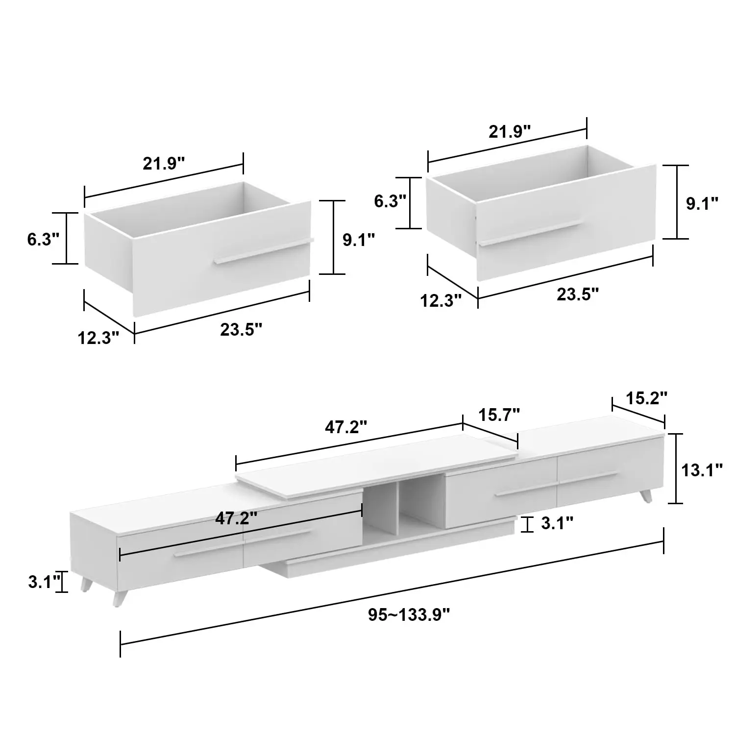Deformable Extendable TV Stand 95