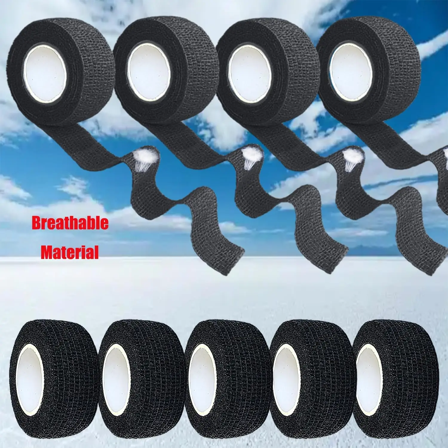 3/6/12/24/48 2.5CM Tattoo Grip Bandage Cover Black Tape Tattoo Handle Bandage Self-adhesive Elastic Bandage Grip Wrap Tattoo Acc