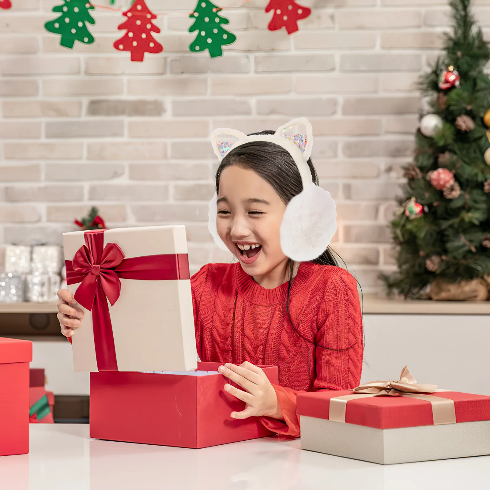 

Cat Earmuffs Winter Warm Ear Warmer for Kids Foldable One Size Fits 3 12 Years Cute Small Cat Style Earmuff