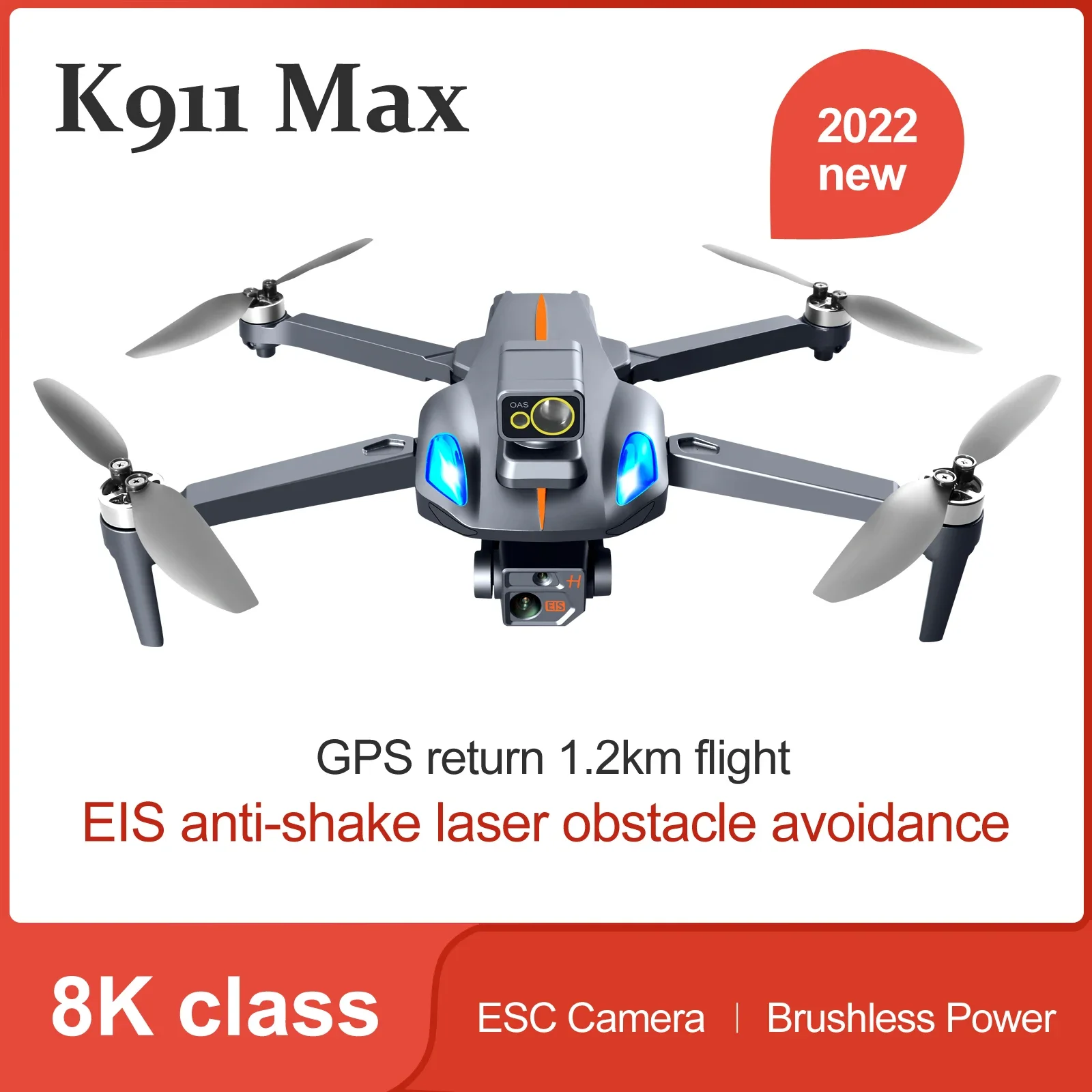 ใหม่K911 Max 8K Dual Hd 3 แกนGimbal 360 องศาเลเซอร์หลีกเลี่ยงอุปสรรค 26 นาที 1200M Long Range Professional Droneพร้อมกล้อง