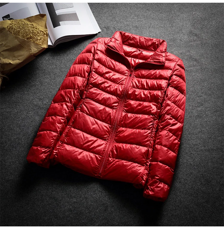 Schinteon Ultralight White Duck Down Jacket Spring Autumn Warm Slim Zipper Women Fashion Light Down Coat 13 Colors S-7XL