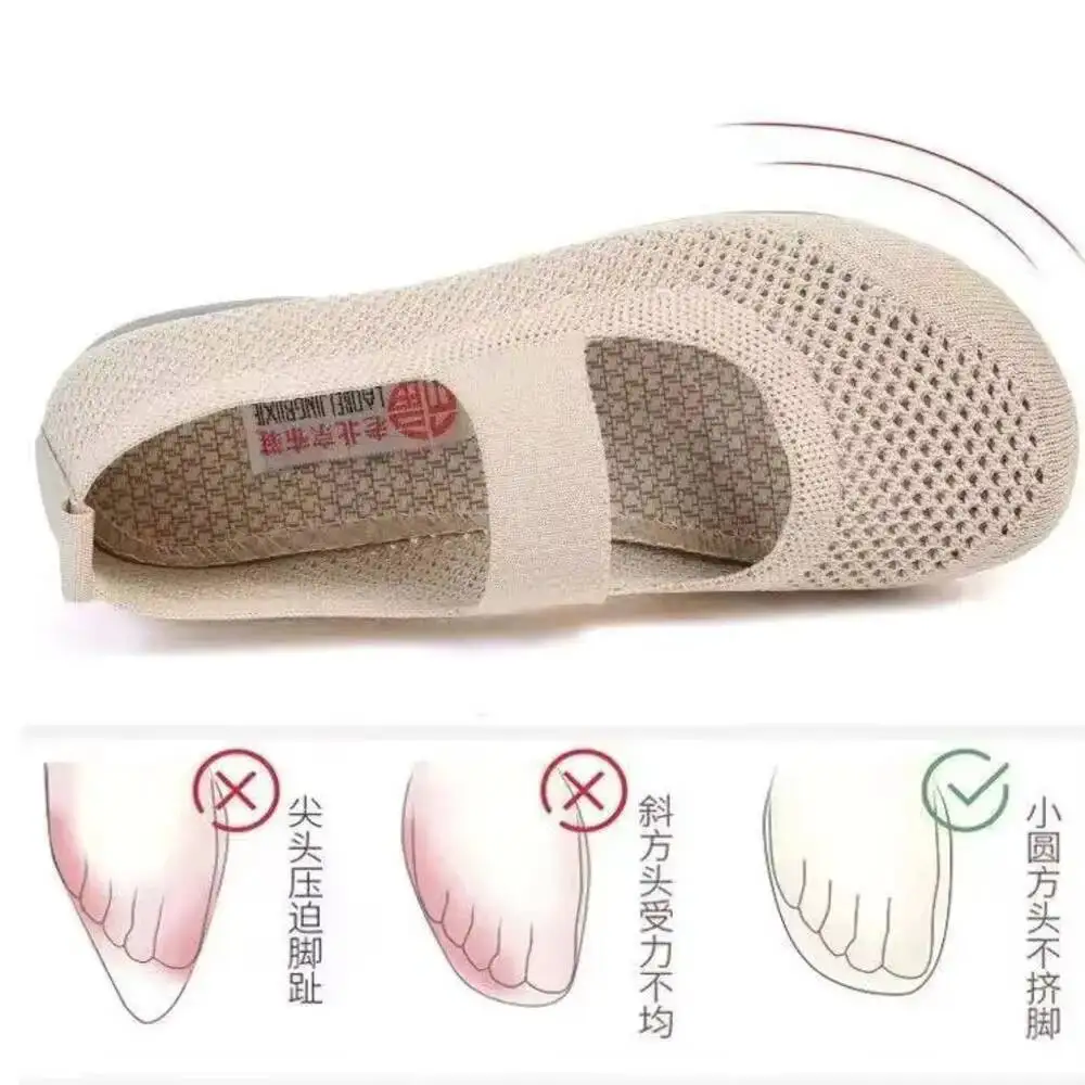 

Flats Slip On Foldable Loafers Women Square Toe Single Hollow Out Fashion Mom Casual Shoes For Ladies