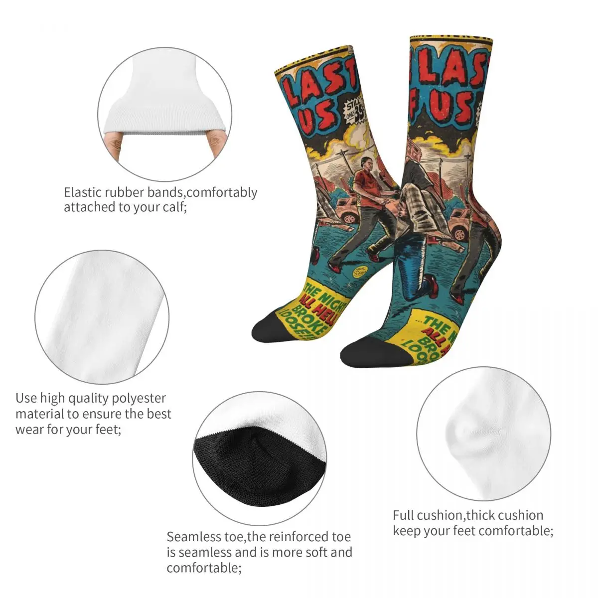 The Last Of Us Intro Comic Cover Socks Men Women Polyester Funny Happy Socks Harajuku Spring Summer Autumn Winter Socks Gifts