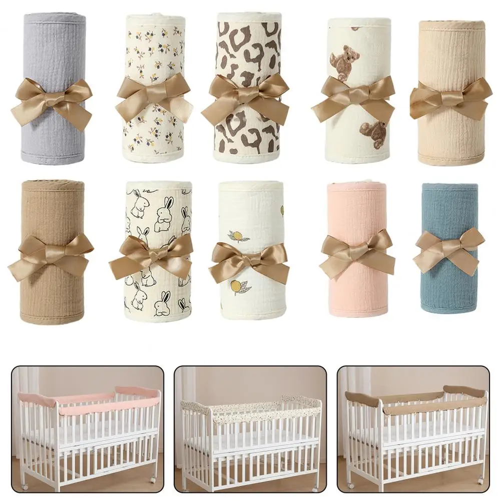 

Baby Crib Bumper with Good Breathability Soft Cotton Anti-collision Wraps Lightweight Fitting Bed Stripes for Baby's for Cribs