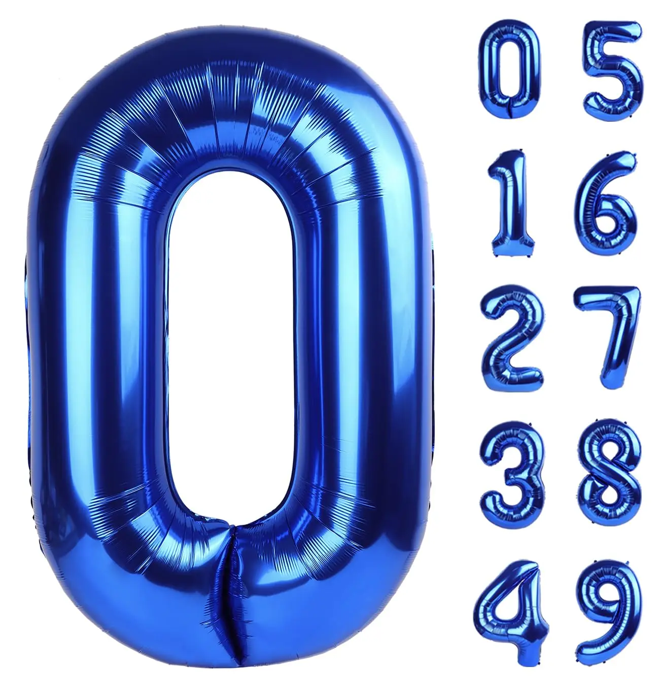 Navy Blue 0-9 Number Foil Balloon 32 Inch, for 10 20 30 40 50 60 70 80 90 Women Men Birthday Party Anniversary Graduation Decor