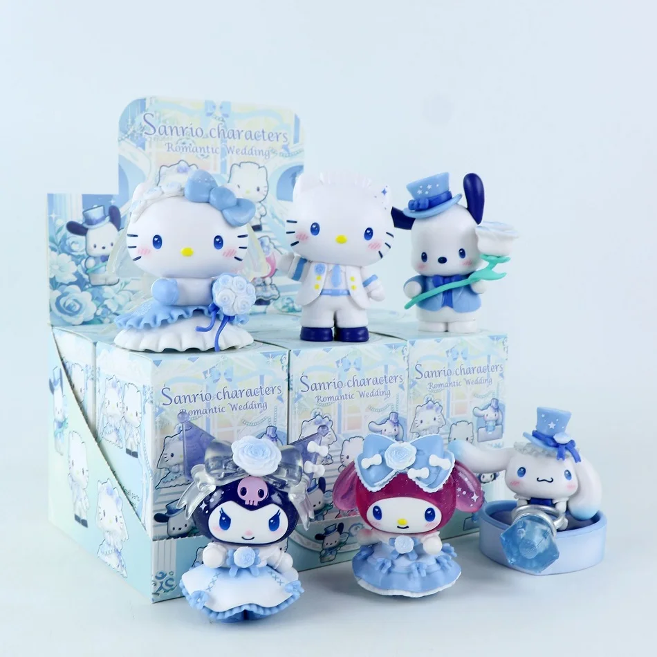Sanrio Romantic Wedding Series Blind Box Figurine Trendy Toys Kuromi Melody Hello Kitty Anime Figures Mystery Box Dolls Gift view 6
