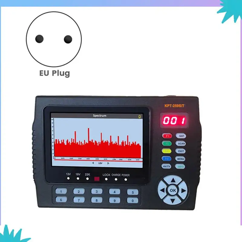KPT-259ST DVB-S2 DVB-T2 DVB-C HD Приемник спутникового телевидения Анализ спектра Better Satlinks Вилка европейского стандарта