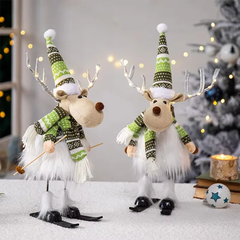 Christmas Plum Blossom Reindeer Simulation Moose Plush Doll Christmas Home Mall Display Ornament