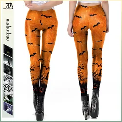 Nadanbao Halloween Funny Leggings Women Holiday Party Sexy Tights Trousers Female Mid Waist Elastic Pants