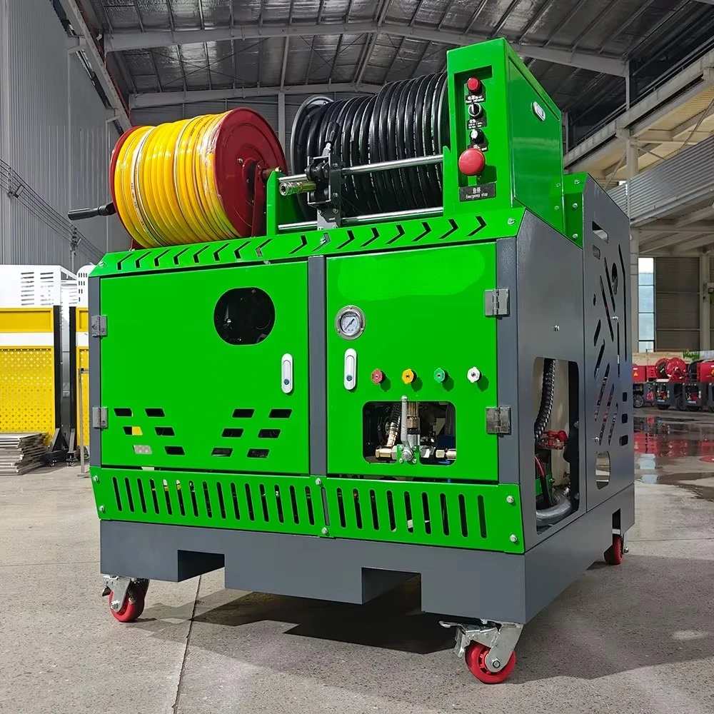 Dual Reel Sewer Cleaning Equipment 84L/min Reel Sewer Jetter Jetter Sewer Machines for Pipeline Flushing