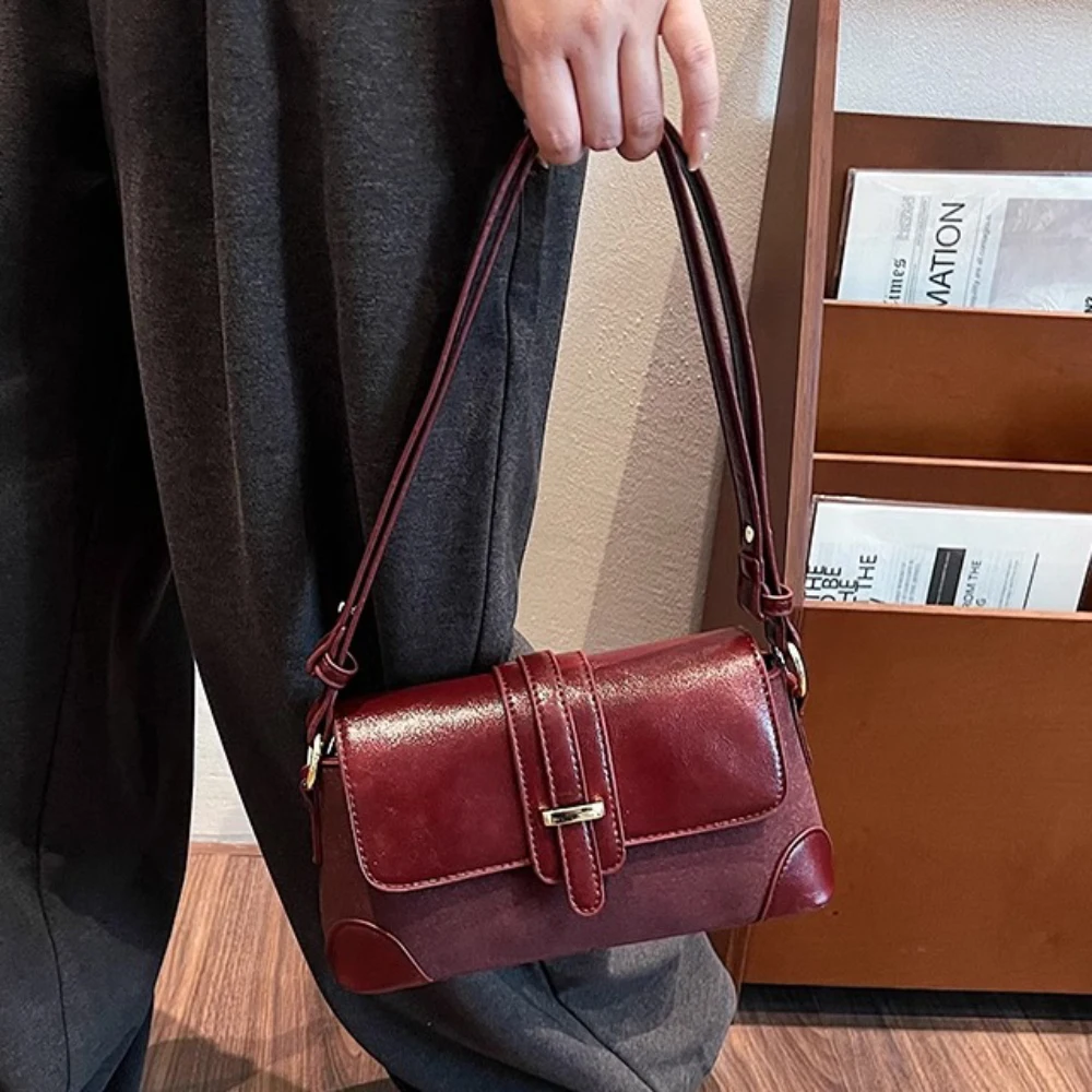 

Fashion Underarm Bag for Ladies Women Korean Patchwork Buckle Zipper Single Shoulder Bags Delicate Versatile Commuter Handbags