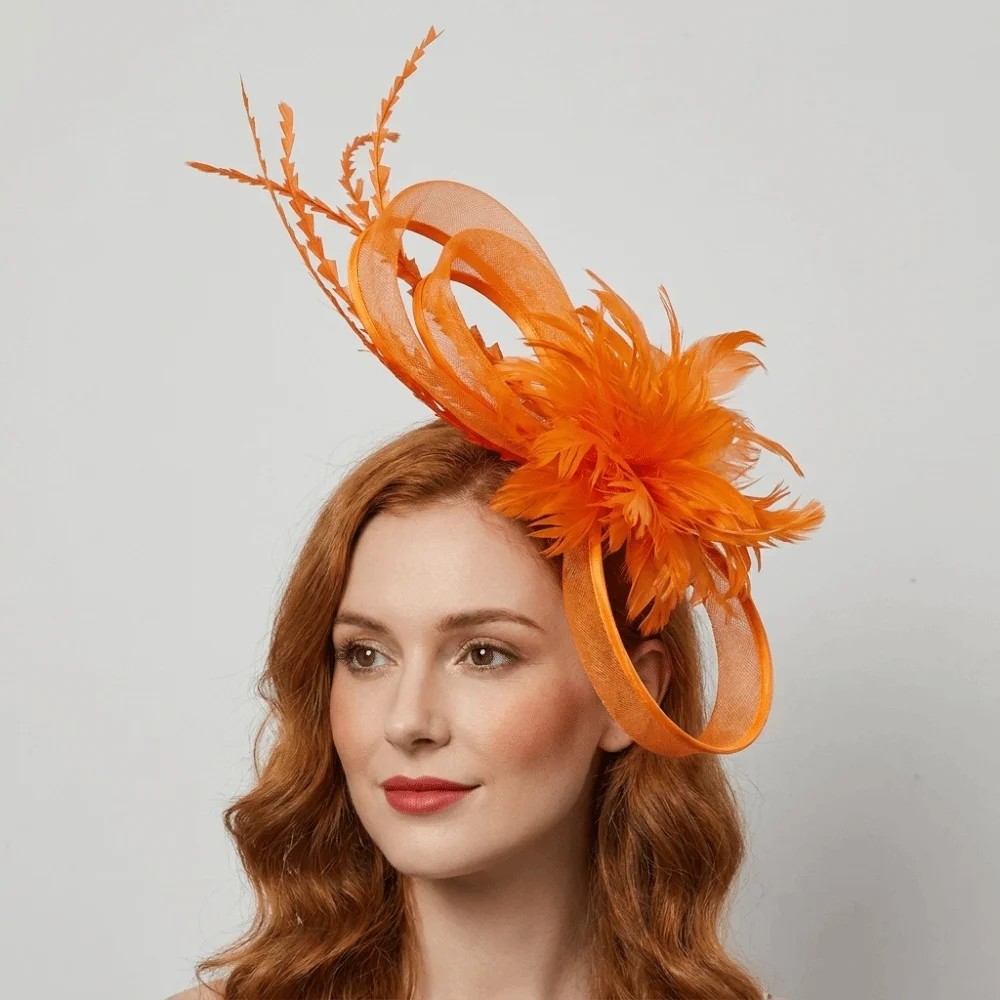 Vintage Feather Fascinator Hat with Mesh 3 Vintage Feather Fascinator Hat with Mesh