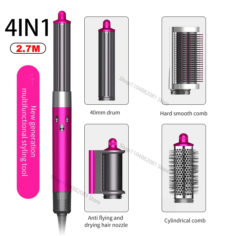 6IN1 Föhn Borstel Wrap 30/40mm Thermische Curling Rechttrekken 1300W Hot/Koude Lucht Auto haar Styling Elektrische Haardroger Borstel