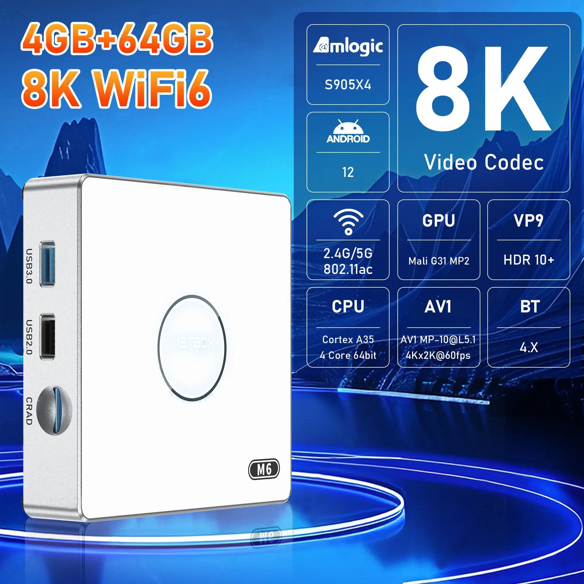 iMETBOX M6 新品同様 DIGIBOX SVICLOUD TV BOX Genuine]2025 Newest IMETBOX M6 Smart TV Box 64GB Vioce Control