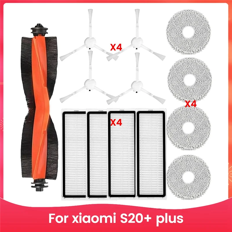 

Vacuum Cleaner Replacement Parts For Xiaomi S20+ Plus Accessories Main Side Brush Hepa Filter Mop Pads Accessories Kits-New
