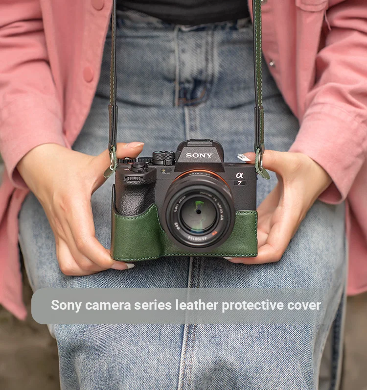 

Handmade camera bag for Sony a7m5/a7m4 IV protective case genuine leather strap accessory